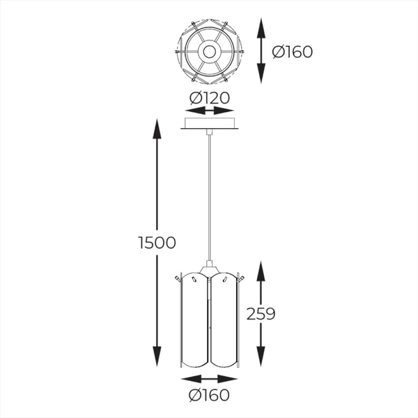 Jadalniana lampa zwisająca Nira MD3523-1-EBCN Zumaline czarna przydymiona