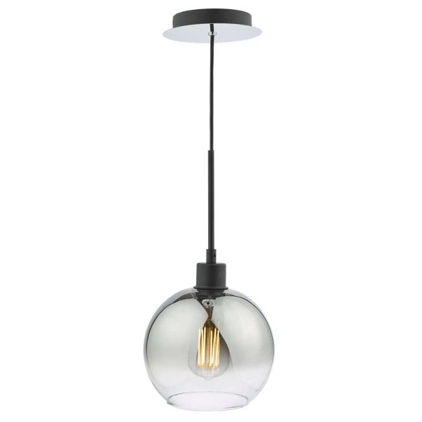 Kulista wisząca lampa Lycia LYC8622 kula do jadalni przydymiona czarna