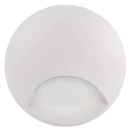 Wpuszczana LAMPA schodowa Q1 LED 313676 Polux okrągła OPRAWA podtynkowa LED 3W 4000K metalowa IP44 biała