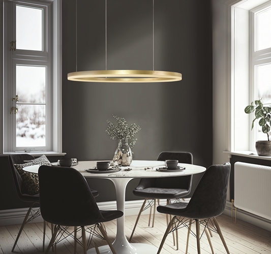 Lampa wisząca Halo AZ4973 LED 120W 3000-6000K pierścień złota