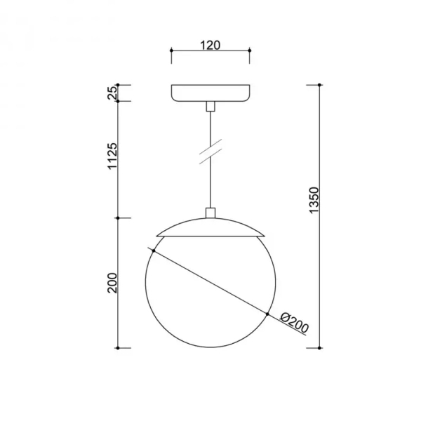 Wisząca lampa kulista KUUL KLG111P0 biała kula 1xE27 szklana