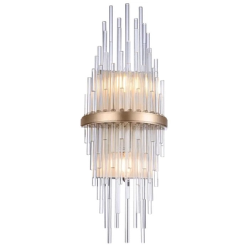 Glamour LAMPA ścienna REYKJAVIK W02073CP Cosmolight salonowy kinkiet kryształowy pałacowy szampański
