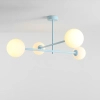 Okrągła sufitowa lampa Pinne 1080PL_L29 kule szklane białe niebieskie