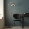 Lustrzana podłogowa lampa Caspa Task 100045 kopułowa nikiel