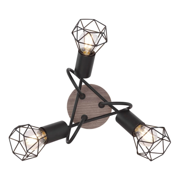 Lampa sufitowa ruchoma Xara 54802S-3DH czarna drewno