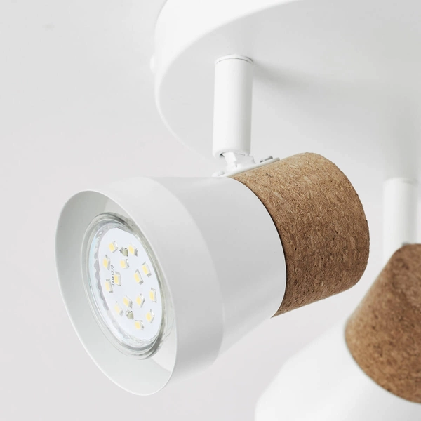 Lampa metalowa przysufitowa Moka 75734/75 reflektor korek biały