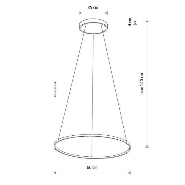 Wisząca lampa Circolo 11403 Nowodvorski LED 21W 3000K ring oliwkowa
