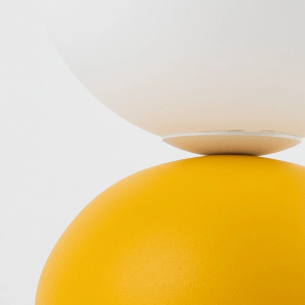 Biurkowa lampka Miki 16040 do sypialni bubble bańka biała żółta
