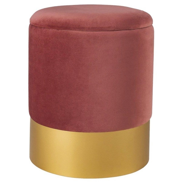 Puf welurowy Velvet VWF17B00B-S-R Moos złoty przydymiony róż