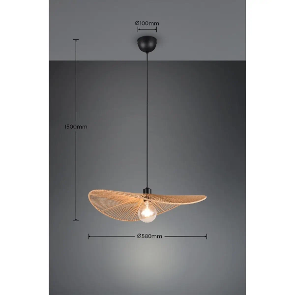 Ekologiczna lampa wisząca nad stół LAURINE R36161026 czarny brązowy