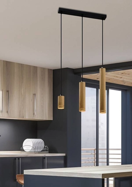 Lampa wisząca Tubo 33-79114 Candellux asymetryczna drewno czarna