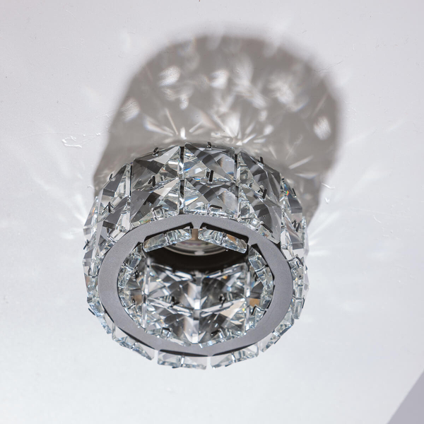Okrągła lampa podstropowa Ester AZ4176 crystal do salonu czarna