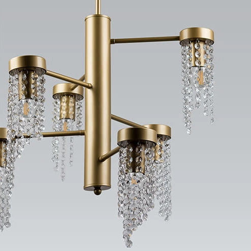 Glamour LAMPA sufitowa GEA 316318 Polux metalowa OPRAWA z kryształkami złota