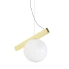 Okrągła lampa wisząca BALANCE MSE1501100553 kula biała złota