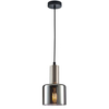 Szklana lampa wisząca Santia PND-65342-1-SC+SG szklana nad stolik srebrna przydymiona