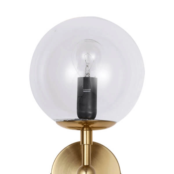 Loftowy kinkiet złoty DORADO LP-002/2W Transp. Light Prestige szklane kule balls