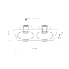 Podwójny downlight sufitowy Prisma 10579 prostokąt czarny