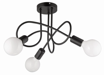 Sufitowa LAMPA loft VEN W-LOOP/3 spirala klatki industrialne czarne