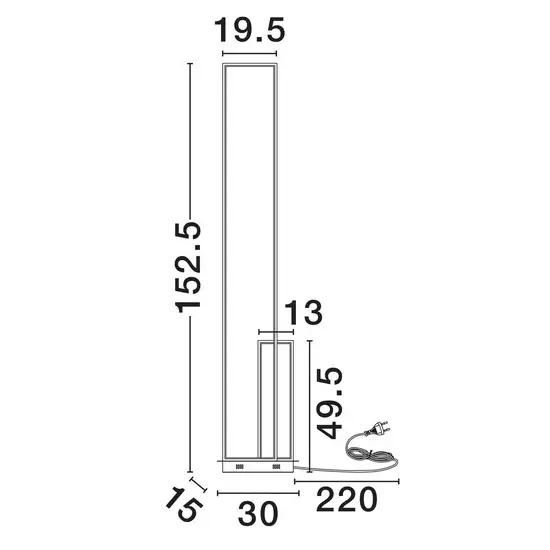 Podłogowa lampa metalowa JURENZO LE45480 LED 45W 3200K czarna