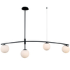 Modernistyczna LAMPA wisząca SENAI PND-31322-4A-SB Italux metalowa OPRAWA szklane kule zwis czarny