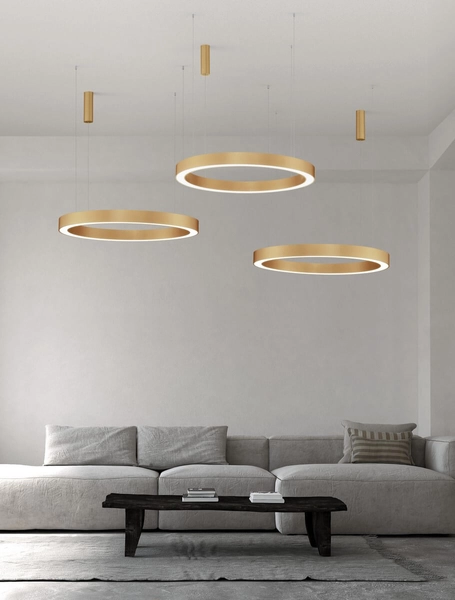 Wiszący żyrandol ściemnialny SONORA LE42815 nad łóżko LED 80W złoty