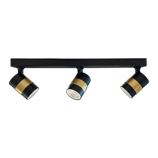 Potrójna lampa salonowa Antillo LP-770/3W BK regulowany kąt światła sufitowa metal czarny złoty