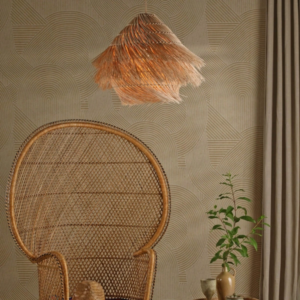 Drewniana lampa wisząca boho Preveli PRE0129 rattan drewniany