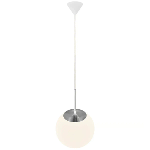 Lampa wisząca salonowa CAFE 39573001 szklana kula biały srebrny