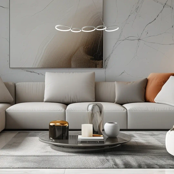 Okrągły żyrandol OLYMPIA ML1176 LED 50W 4000K nad stół biały