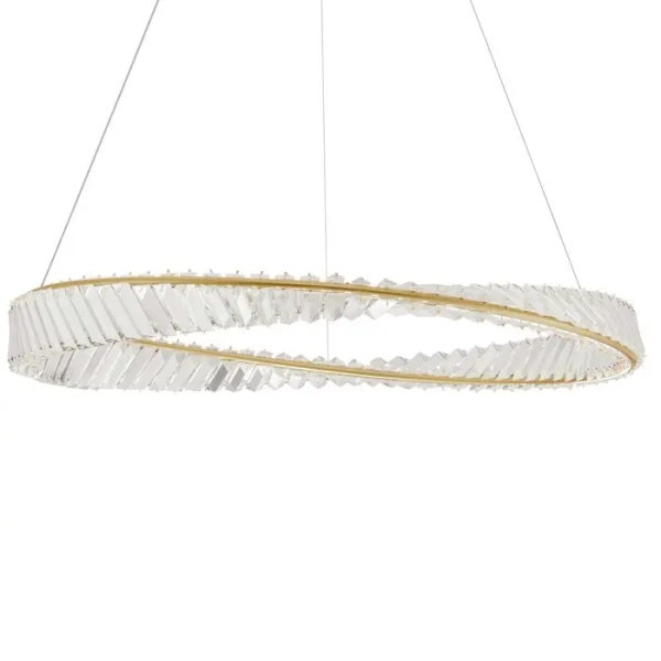 Salonowa lampa wisząca BAUTA LE42913 z kryształkami LED 45W 3500K złota