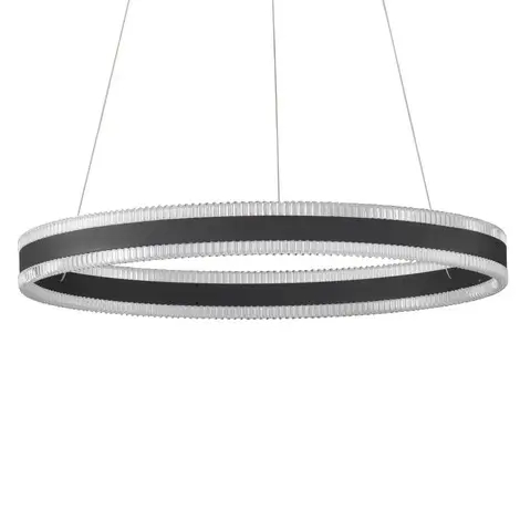Wisząca lampa pierścieniowa do salonu DONTERIO LE45400 LED 46W 3000K czarna