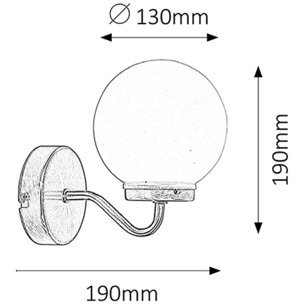 Kinkiet LAMPA łazienkowa TOGO 1302 Rabalux ścienna OPRAWA metalowa loftowa kula ball IP44 mosiądz biała