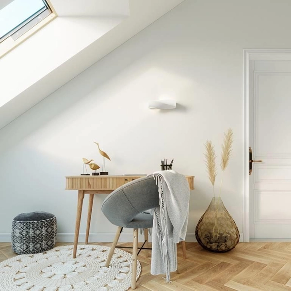 Kinkiet LAMPA ścienna SL.0229 przyścienna OPRAWA ceramiczna biała