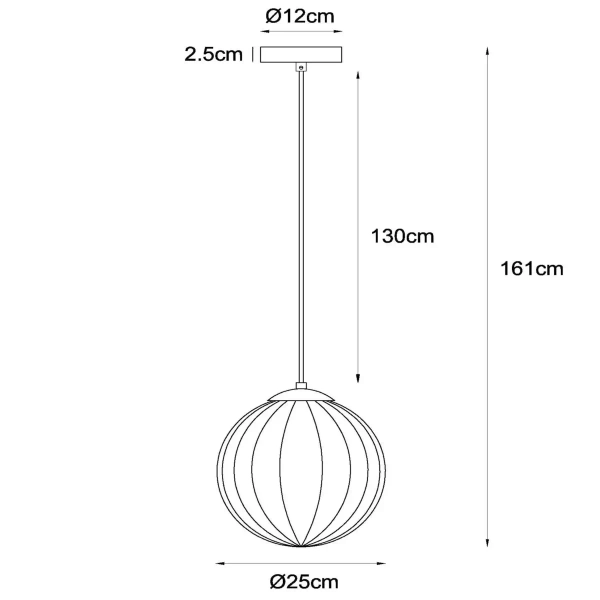 Zwieszana lampa szklana kula MONSARAZ 45493/30/62 Lucide bursztynowy