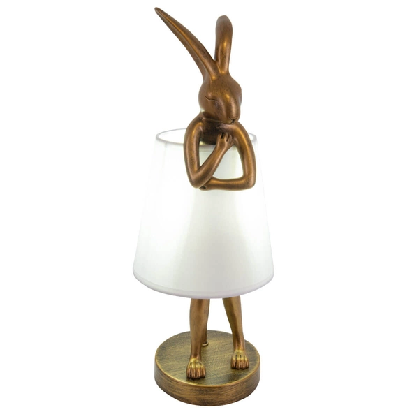 Nowoczesna lampka stołowa Haas TL0107-S Yaskr króliczek biały złoty