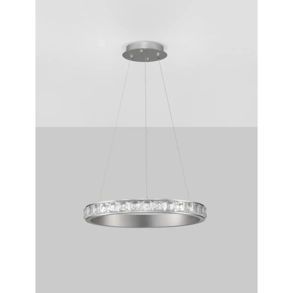 Wisząca lampa z kryształkami MONTALO LE45402 LED 35W 3000K glamour srebrna