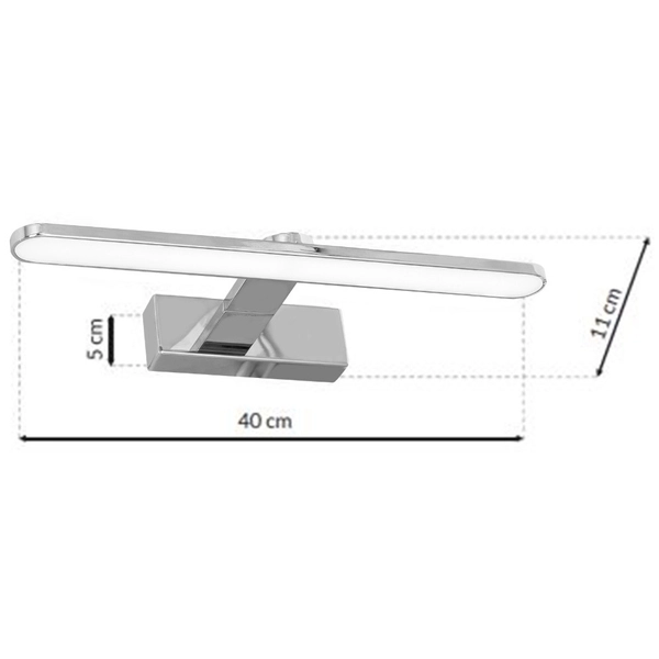 Kinkiet LAMPA ścienna SPLASH ML5613 Milagro metalowa OPRAWA łazienkowa LED 8W 4000K galeryjka nad lustro IP44 chrom