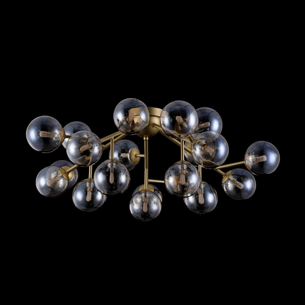 Modernistyczna LAMPA sufitowa DALLAS MOD545PL-20G Maytoni plafoniera OPRAWA szklana molekuły plafon bursztynowe złote