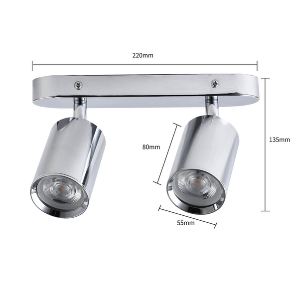 Sufitowa lampa regulowana Belize LP-734/2W CH IP44 chrom