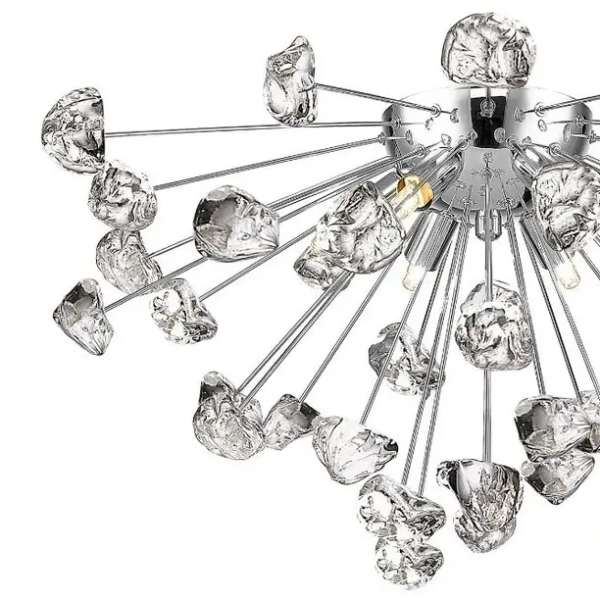 Sufitowa lampa designerska STAR C0539-06A-F4AC szklana sticks chrom