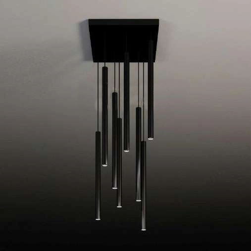 LAMPA wisząca YABU 5530 Shilo metalowa OPRAWA kwadratowy ZWIS sople tuby czarne