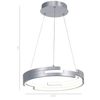 LAMPA wisząca VELAR MD16003097-1B SILVER Italux metalowa OPRAWA okrągła LED 60W 3000K zwis pierścień ring srebrny