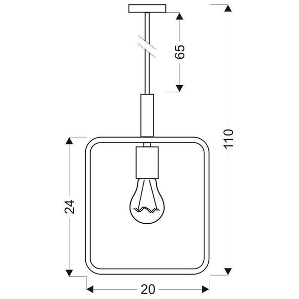 Loftowa lampa wisząca Frame 31-73501 prostokątna skandynawski czarny