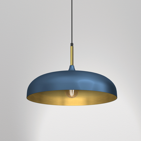 Metalowa lampa wisząca Lincoln nad wyspę niebieska złota