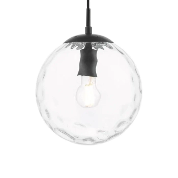 Kulista lampa wisząca Ripple SP72-RIP8808 szklana kula czarny przezroczysty