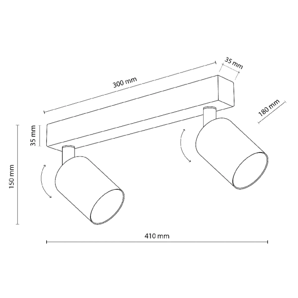 Sufitowa lampa regulowana Nex Sabia 10628 tubki okrągły beżowy