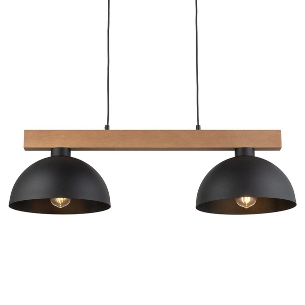 Podwójna lampa zwisająca rustykalna Oslo 4711 TK Lighting drewniana czarna
