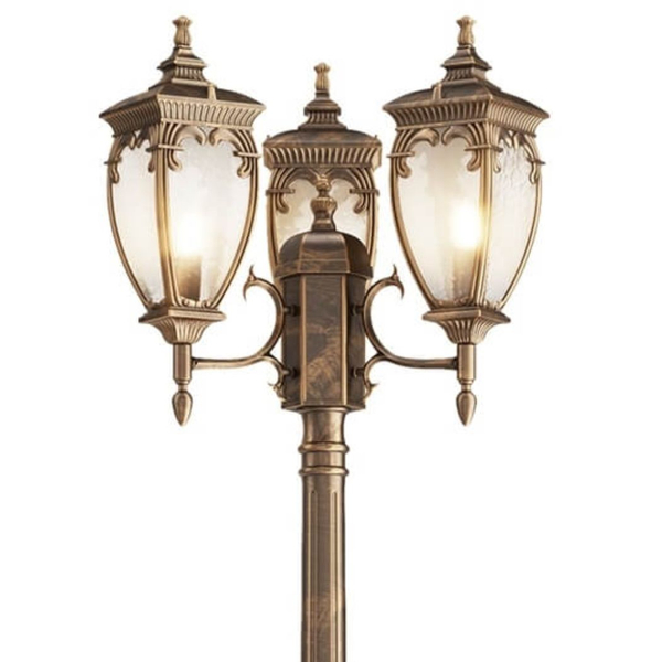 Antyczna lampa stojąca Fleur O414FL-03GB ogrodowa złota