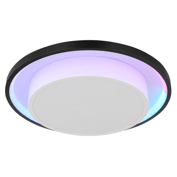 Ściemnialny plafon z pilotem Morgan 41390-21 LED 21W CCT RGB czarny