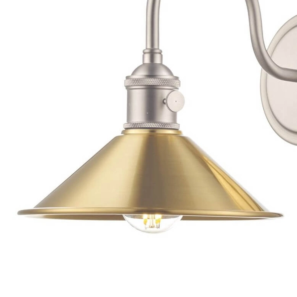 Antyczny kinkiet ścienny Hadano HAD0761-01 Dar Lighting mosiądz chrom